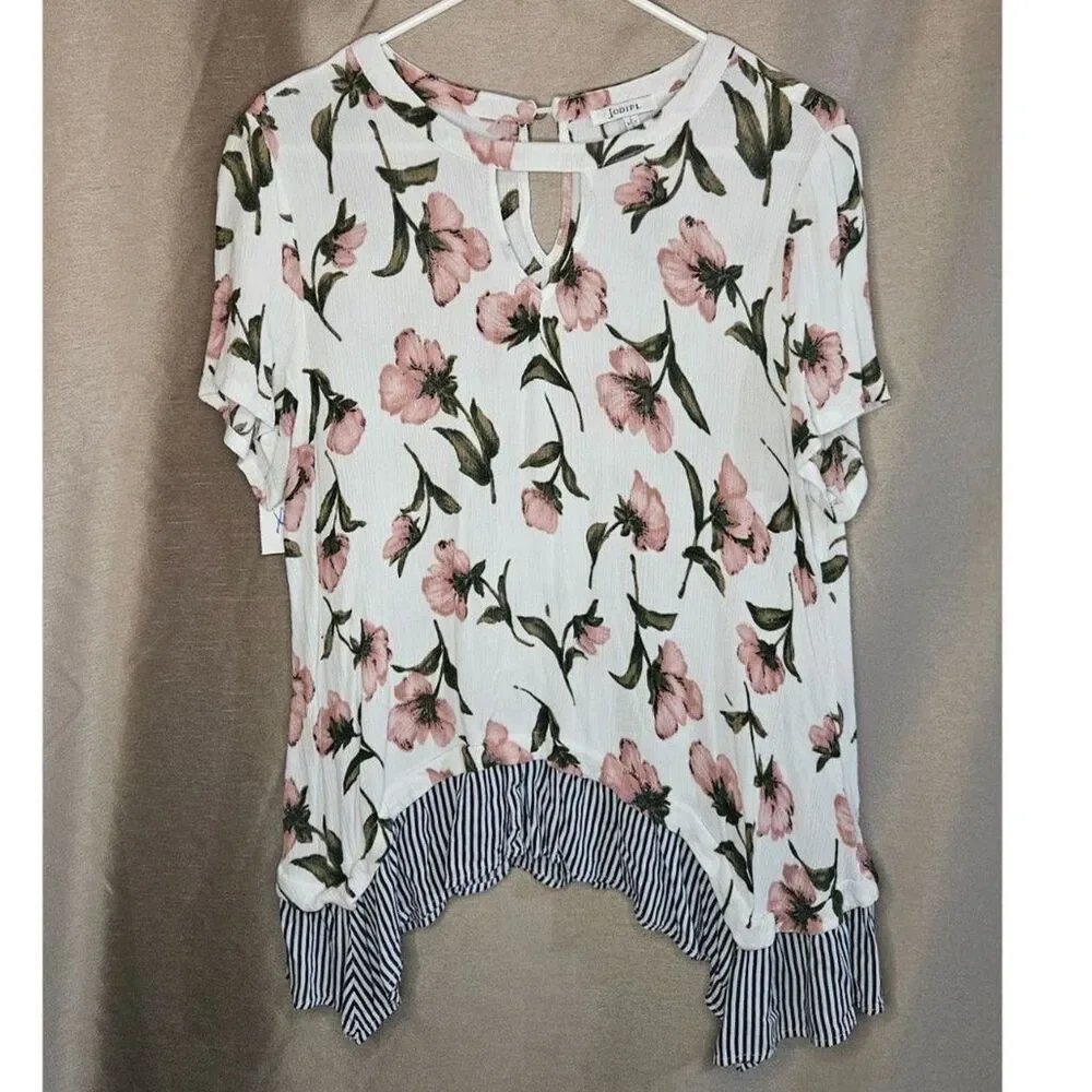Jodifil, Cream, Mauve, Moss, Blue, Top, Size: L - Picture 1 of 5